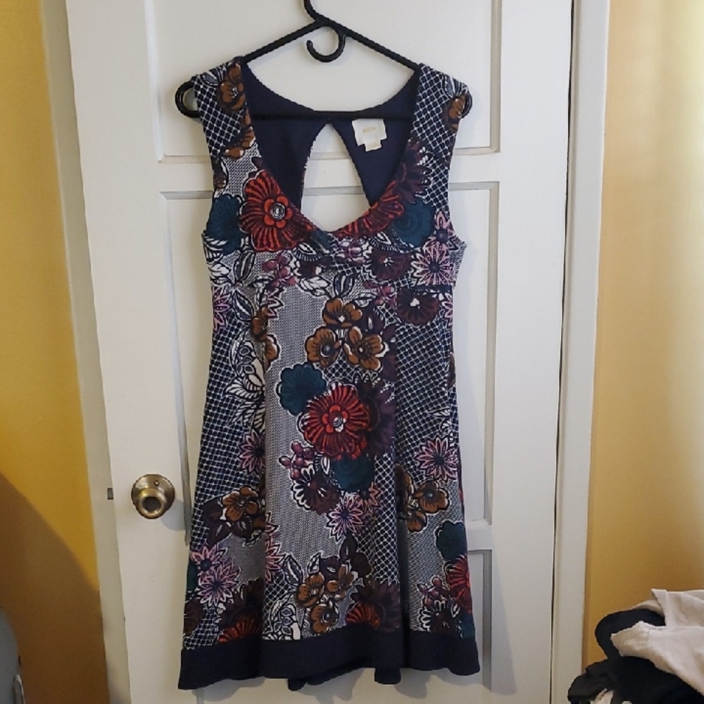 Maeve Navy and Floral Backless Dress